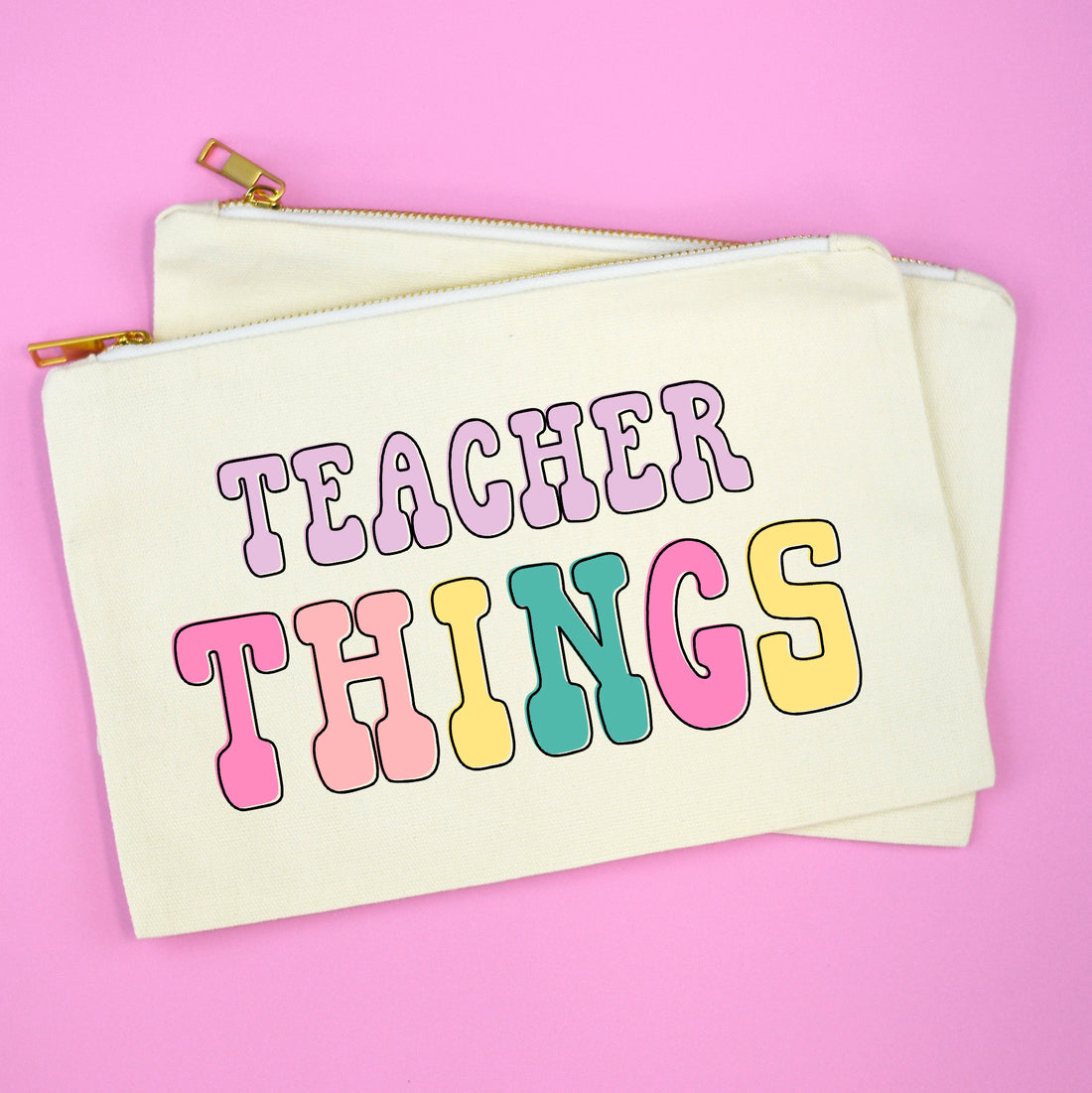 Teacher Things Cosmetic Bag, Teacher Pouch – Mugsby